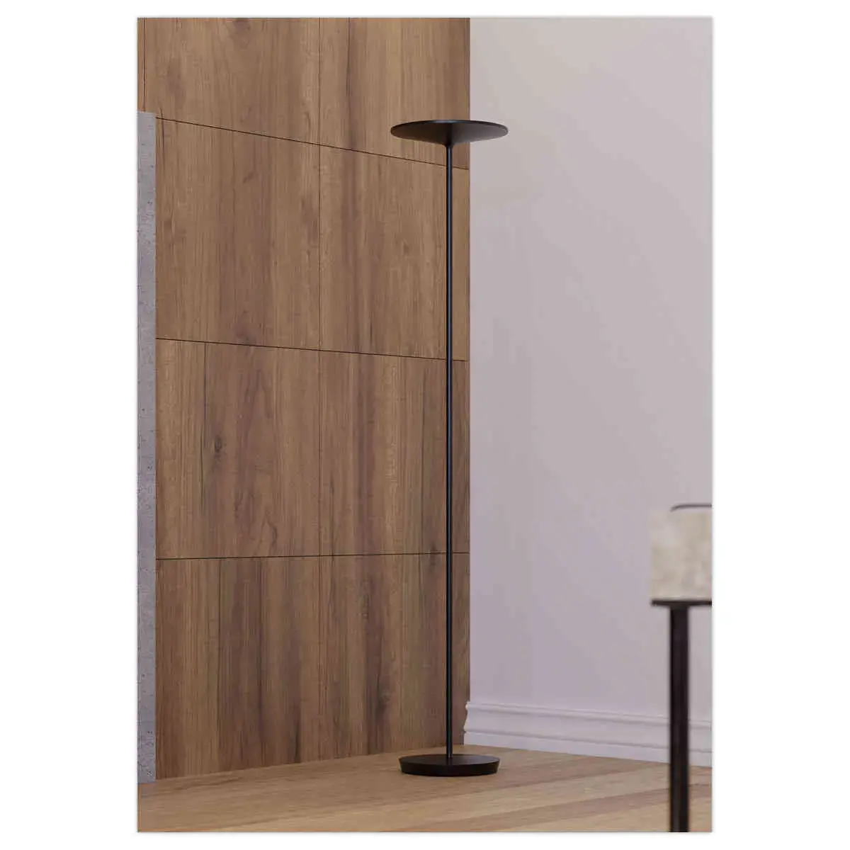 Lampadaire droit Slim – Eclairage LED – 30W – Noir – ALBA photo du produit