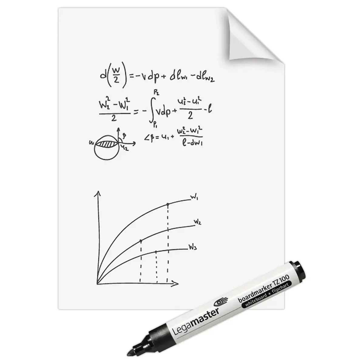 Rouleau 15 feuilles électrostatiques Magic Chart - Version tableau blanc - 90 x 120 cm - Legamaster photo du produit
