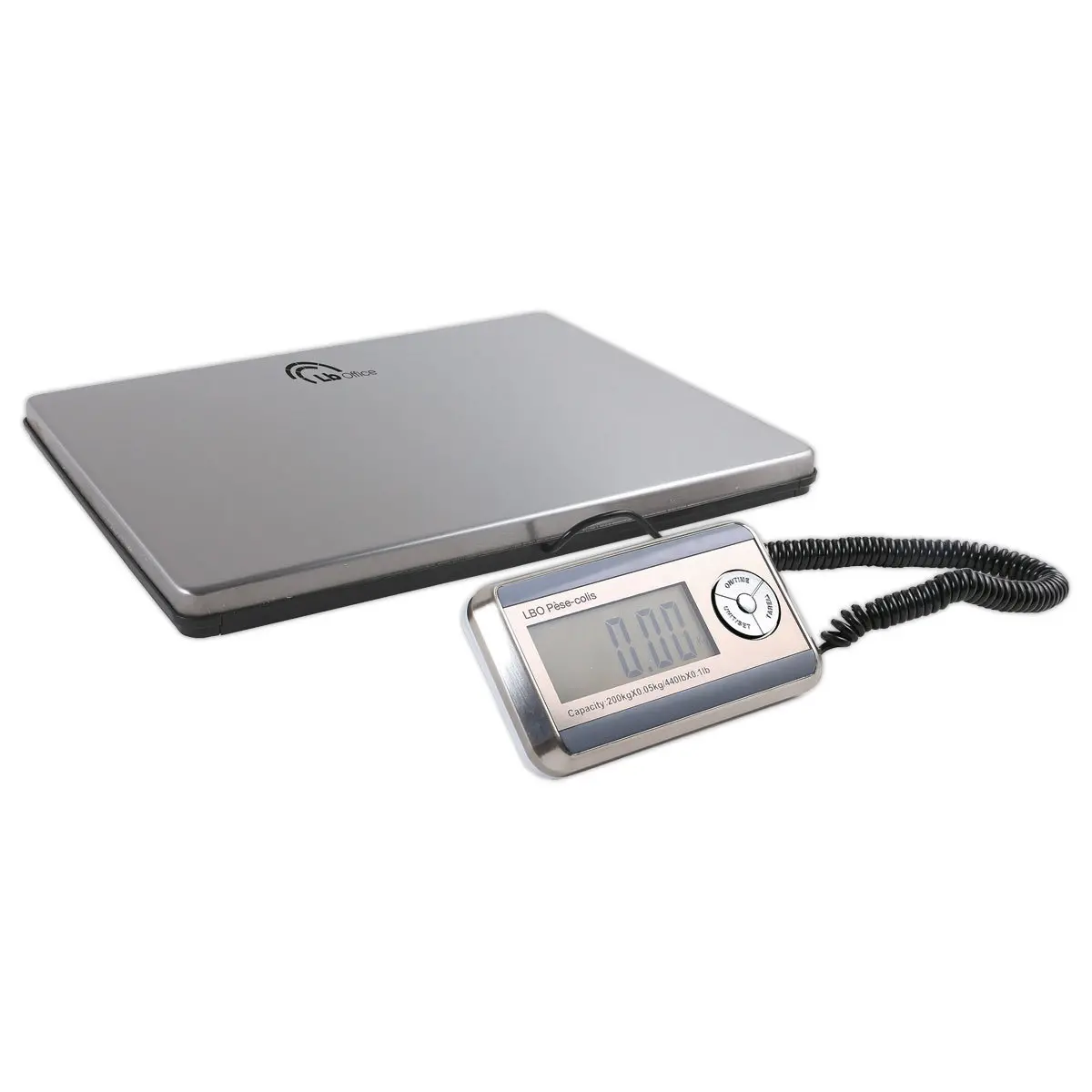 Pèse-colis électronique 200kg/50g écran LCD plateau XL en inox photo du produit