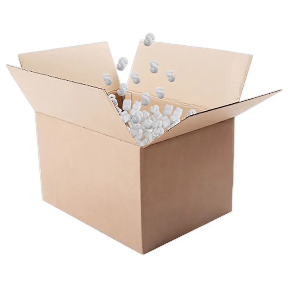 Carton de particules de calage en polystyrene bio 125 l photo du produit