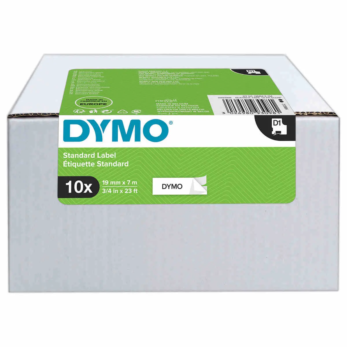 10 Rubans pour titreuse DYMO D1 19mm - blanc impression noire photo du produit