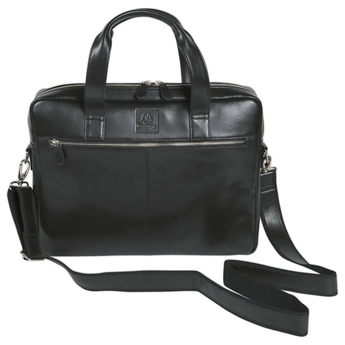 Sacoche ordinateur Exactive en cuir noir 15.6" photo du produit