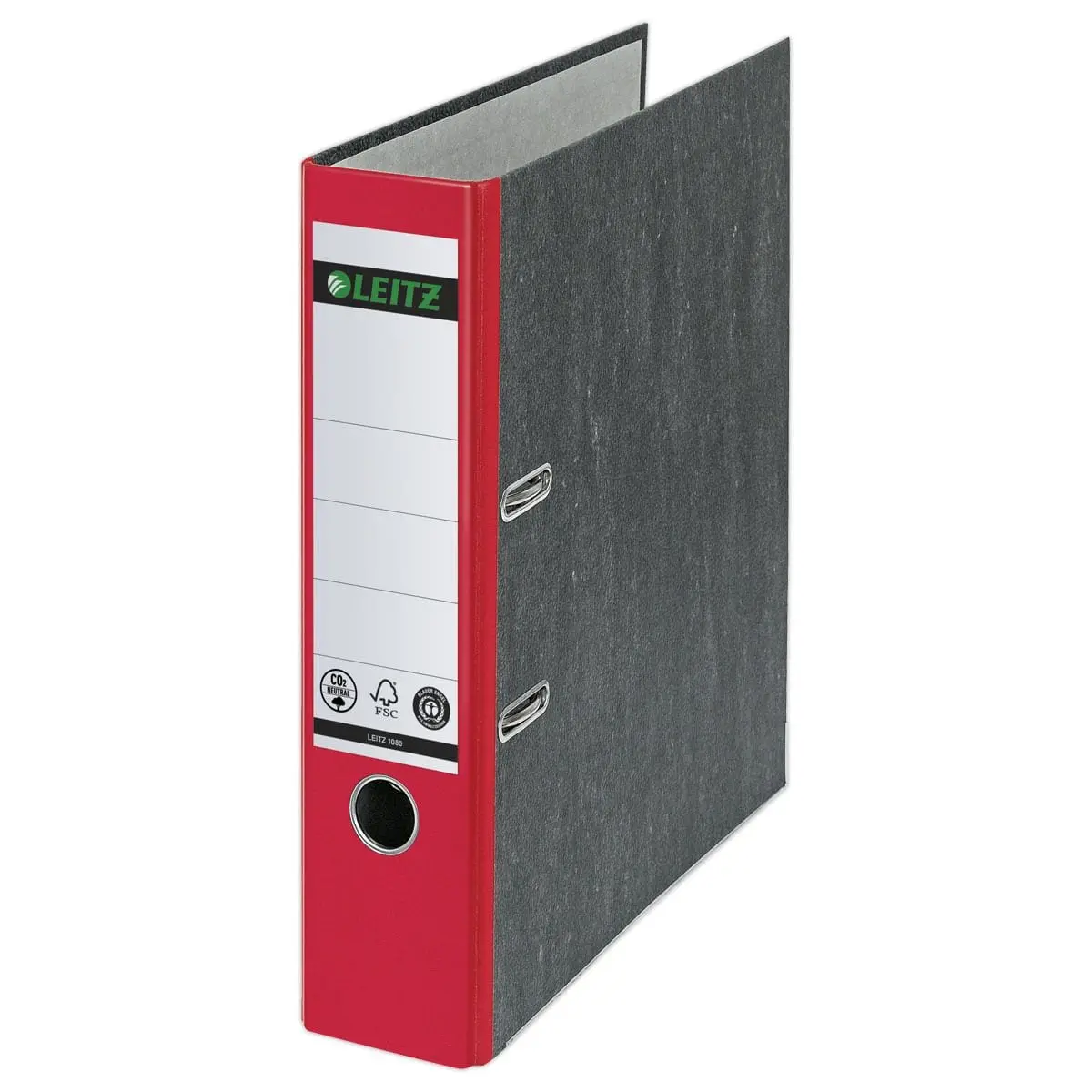 Classeurs &agrave; levier carton marbr&eacute; - Dos 8 cm  - rouge - Leitz photo du produit