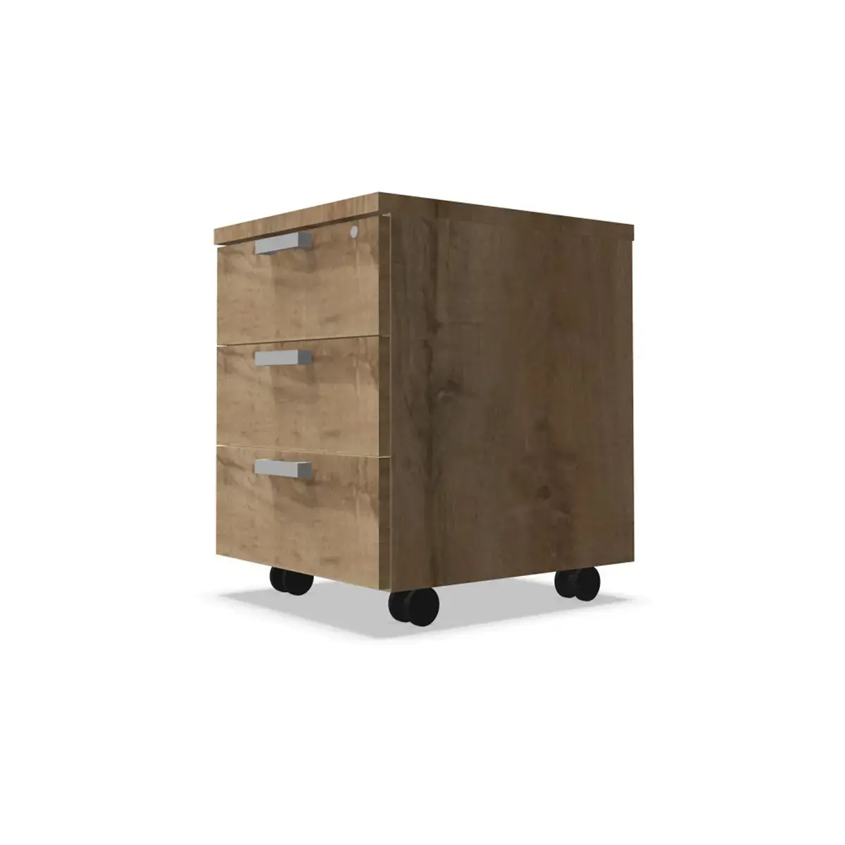 Caisson mobile 3 tiroirs avec plumier - Chêne veiné photo du produit