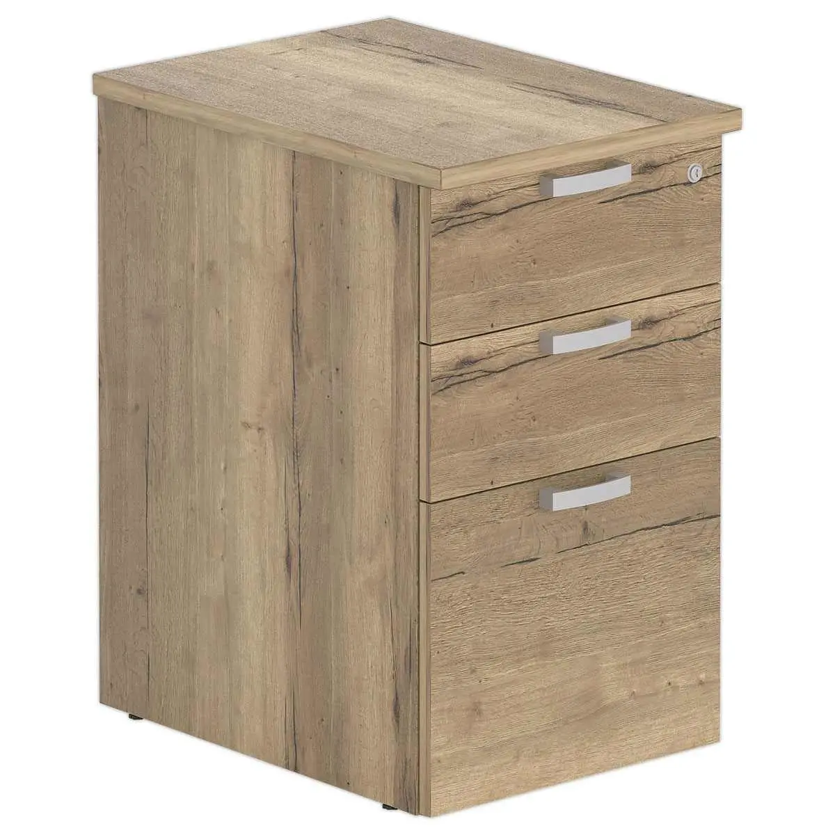 Caisson 3 tiroirs - Ch&ecirc;ne vein&eacute; - P 80 cm photo du produit