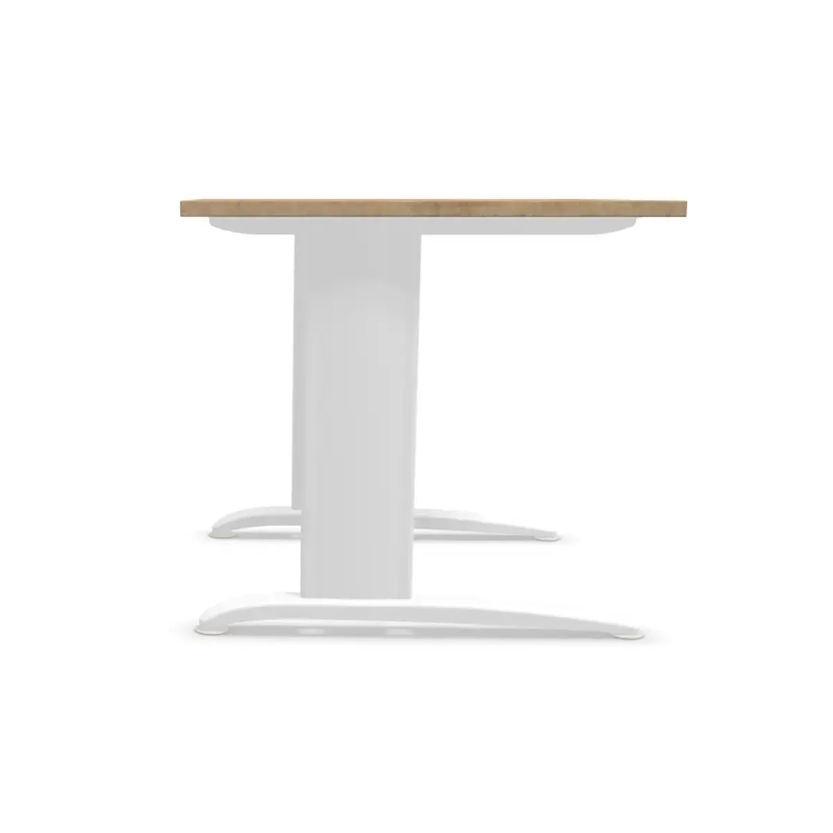 Table 80 x 80 ch&ecirc;ne vein&eacute; - pieds blanc Fiducial photo du produit