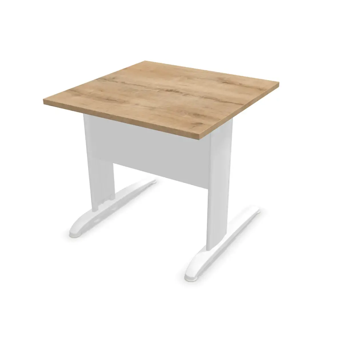 Table 80 x 80 ch&ecirc;ne vein&eacute; - pieds blanc Fiducial photo du produit