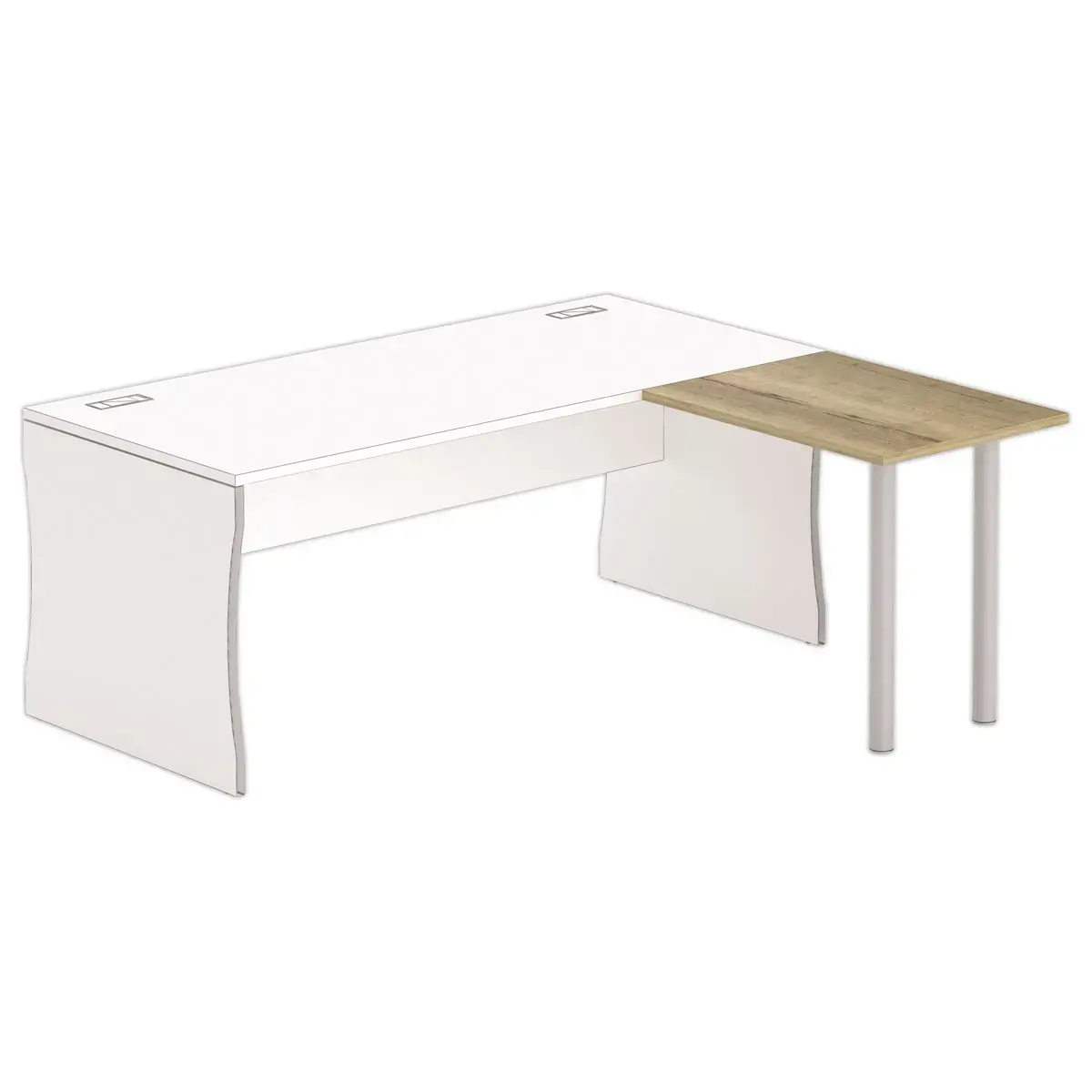 Retour BUDAPEST et BUENOS AIRES 80 x 60  ch&ecirc;ne vein&eacute; - pieds alu FIDUC photo du produit