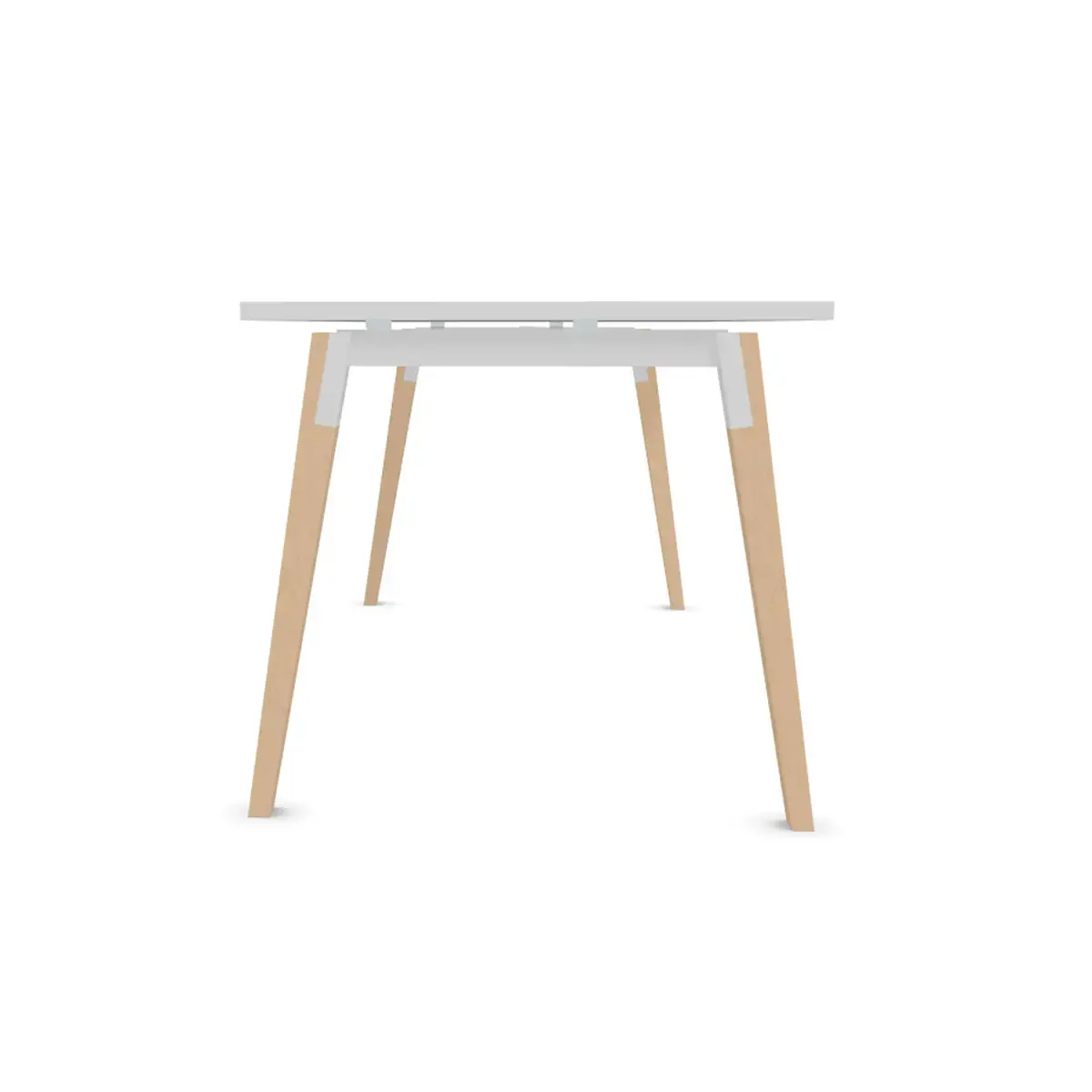 Table de r&eacute;union 200 x 120 cm blanc / h&ecirc;tre photo du produit