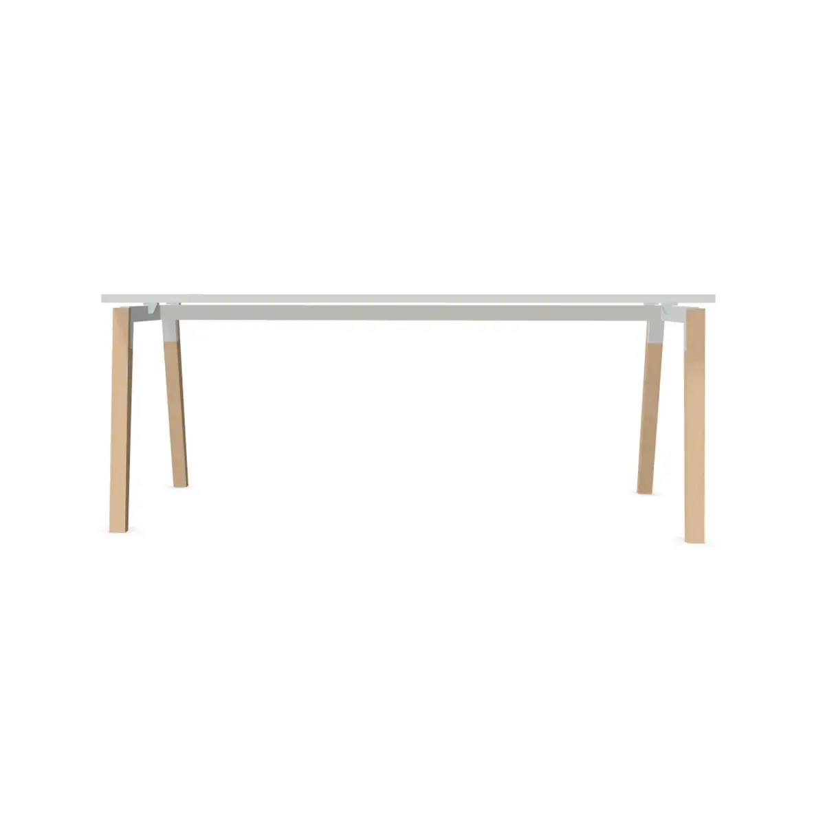 Table de r&eacute;union 200 x 120 cm blanc / h&ecirc;tre photo du produit