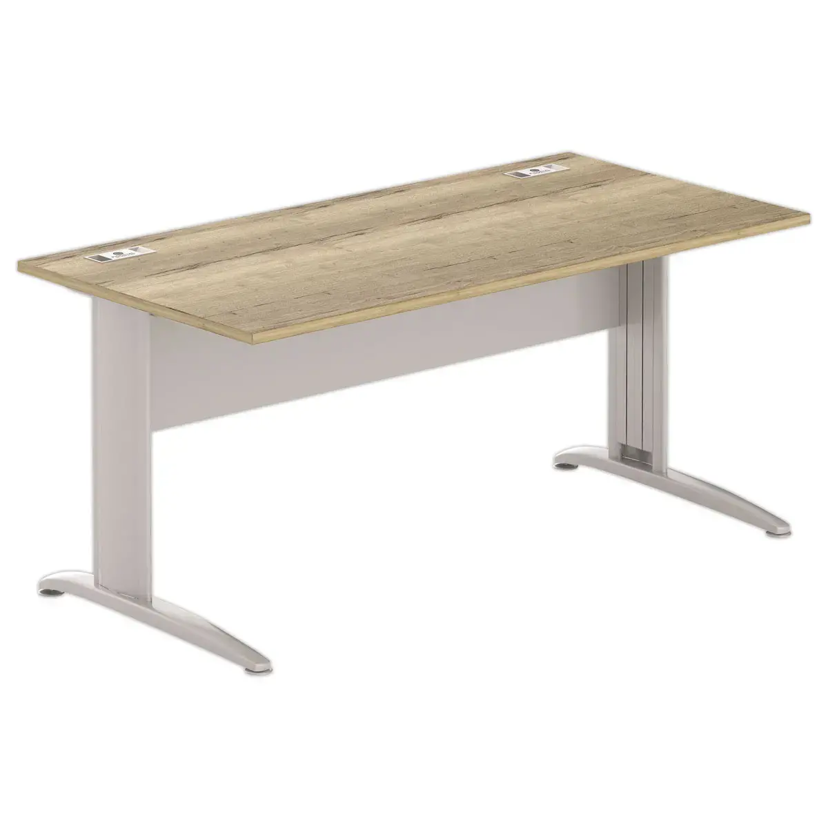 Bureau Buenos Aires - 160 x 80 cm - Plateau ch&ecirc;ne vein&eacute; et pieds alu  - Fiducial photo du produit