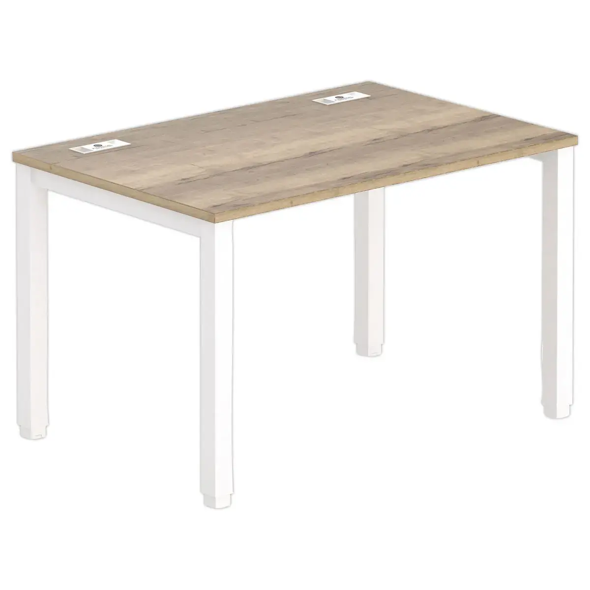 Bureau 120 x 80 ch&ecirc;ne vein&eacute; - pieds blancs photo du produit