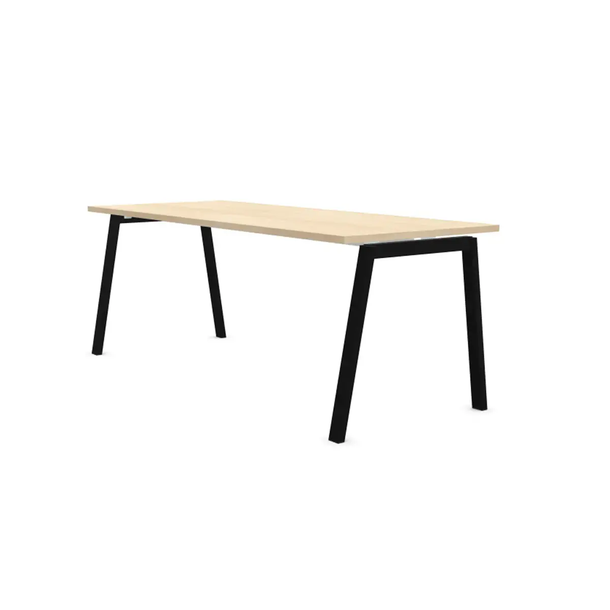 Bureau rectangulaire 180x80 Acacia Clair / piét. Anthracite BANGKOK photo du produit