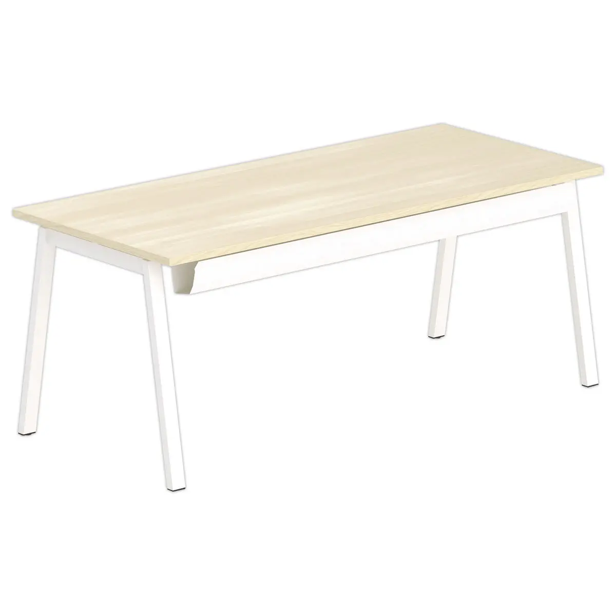 Bureau rectangulaire 180x80 Acacia Clair / piét. blanc BANGKOK photo du produit