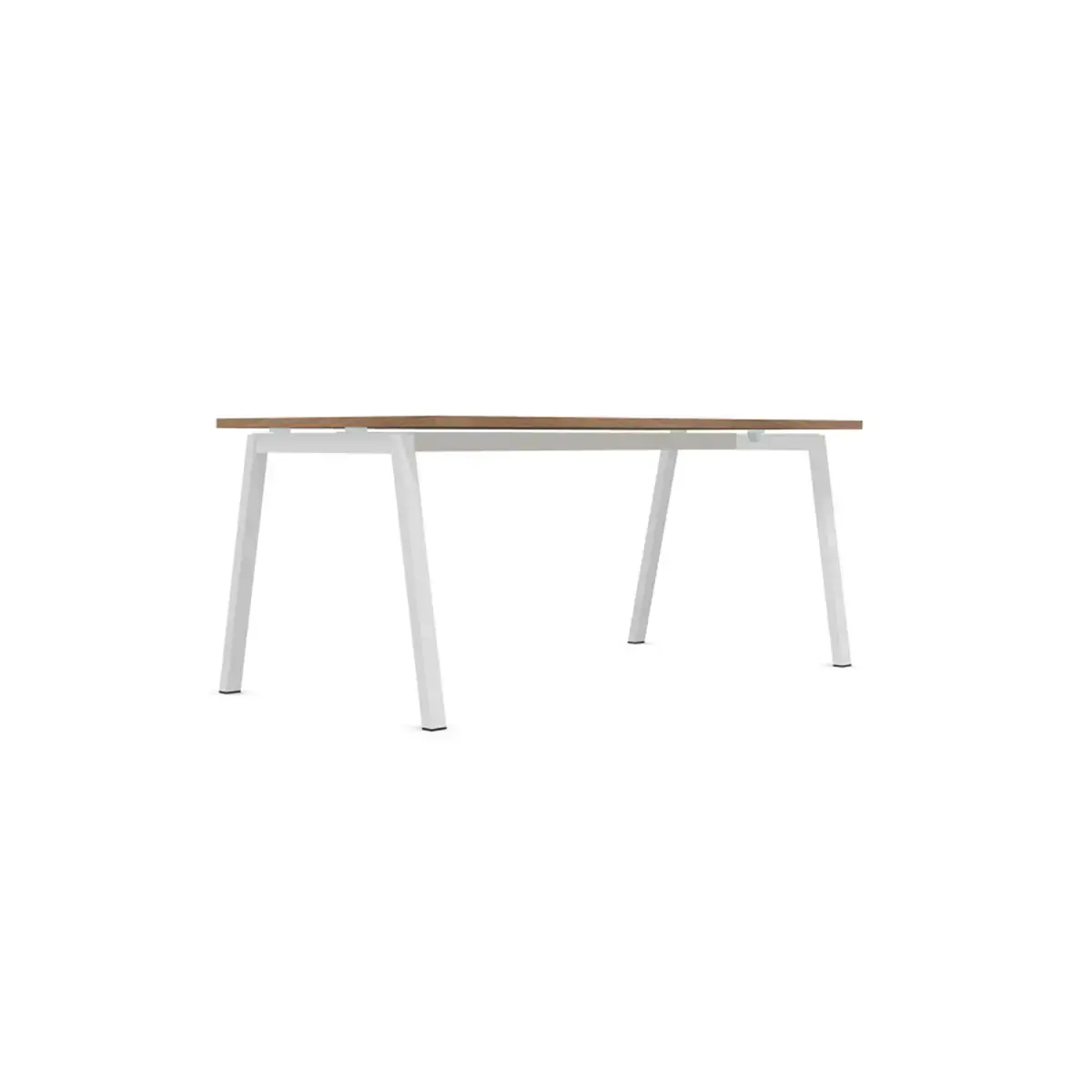 Bureau rectangulaire 180x80 Noyer / pi&eacute;t. Blanc BANGKOK photo du produit