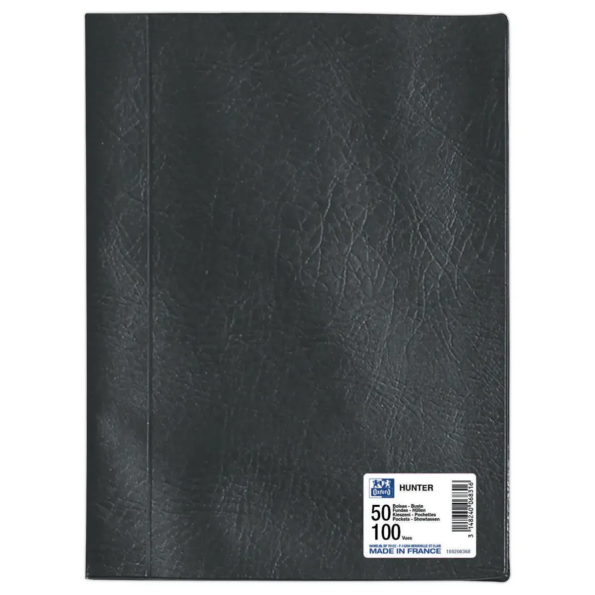 Prot&egrave;ge-documents - Hunter - 50 pochettes - noir - Oxford photo du produit
