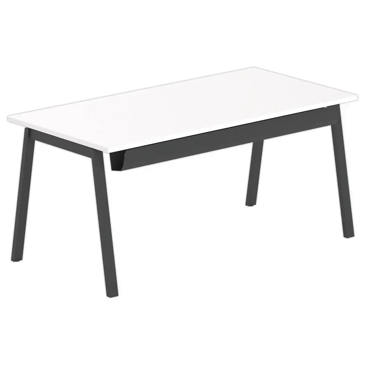 Bureau rectangulaire 160x80 Blanc/ pi&eacute;t. Anthracite BANGKOK photo du produit