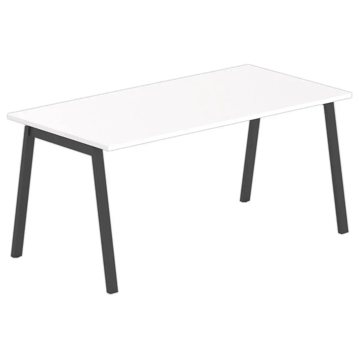 Bureau rectangulaire 160x80 Blanc/ pi&eacute;t. Anthracite BANGKOK photo du produit