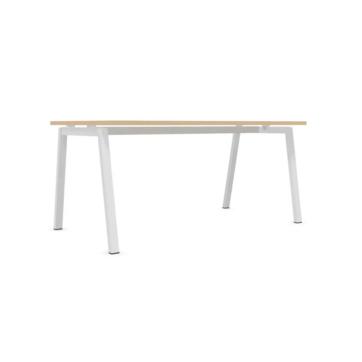 Bureau rectangulaire 160x80 H&ecirc;tre / pi&eacute;t. Blanc BANGKOK photo du produit
