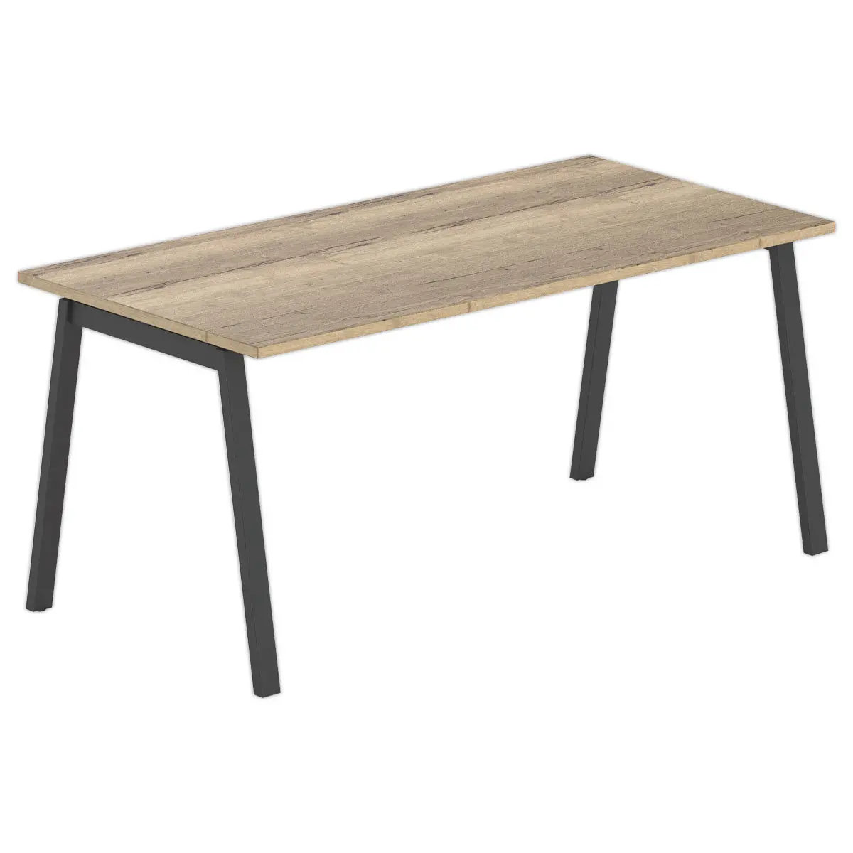 Bureau rectangulaire 160x80 Chêne veiné / piét. Anthracite BANGKOK photo du produit