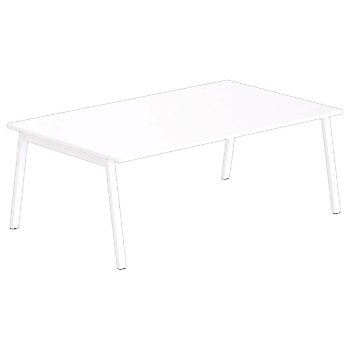 Table rectangulaire 200x120 Blanc / Piét.Blanc photo du produit