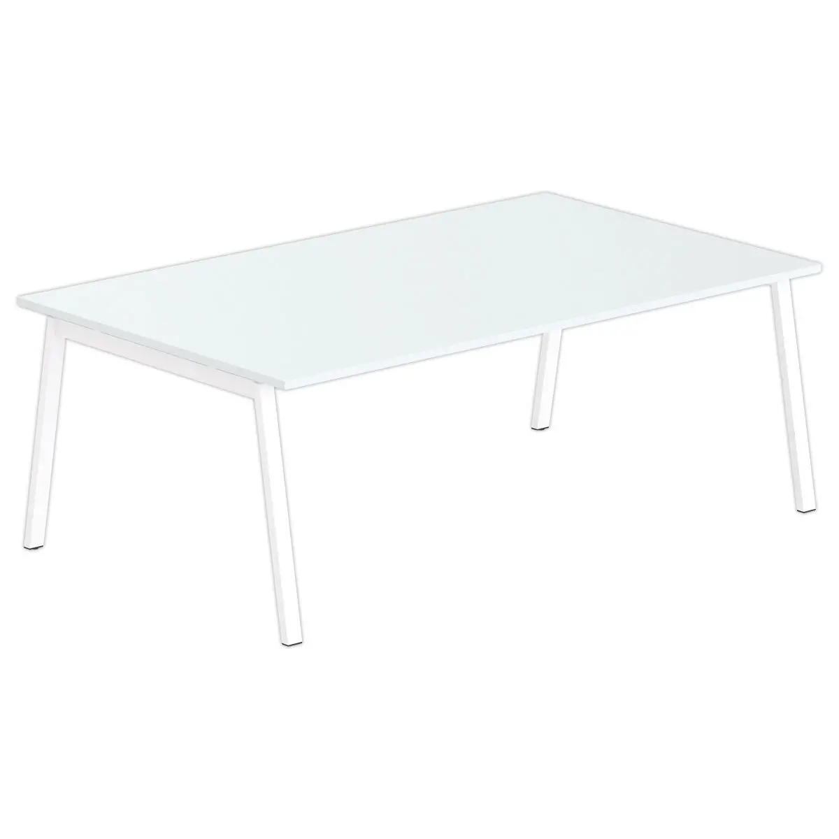 Table rectangulaire 200x120 Gris / Piét.Blanc photo du produit