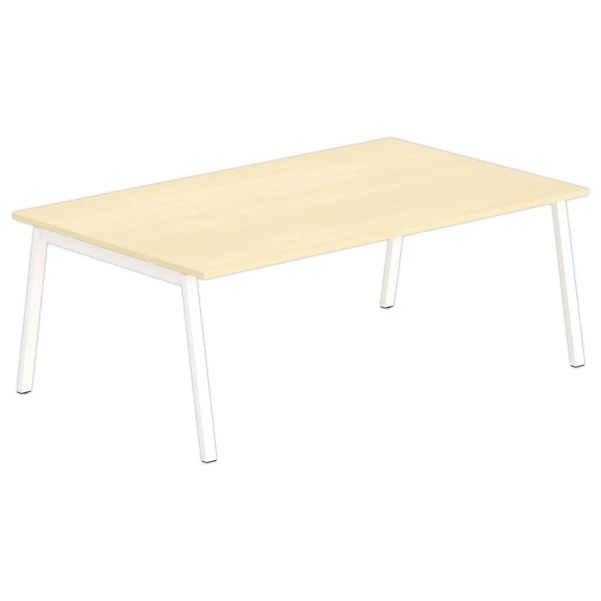 Table rectangulaire 200x120 Hêtre / Piét.Blanc photo du produit