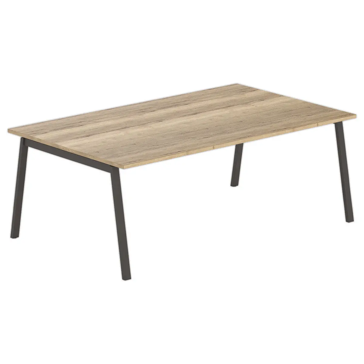Table rectangulaire 200x120 Chêne veiné / Piét.Anthracite photo du produit