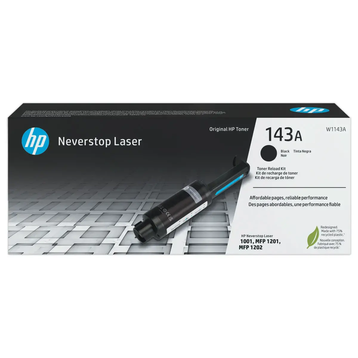 HP 143A W1143A Kit de recharge toner noir photo du produit