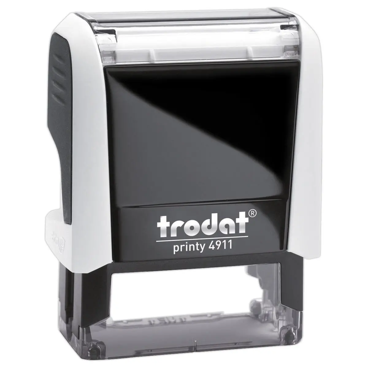 Timbre personnalisable Printy 4911 - Boitier blanc - Encre noire - 38 x 14 mm - 4 lignes max. photo du produit