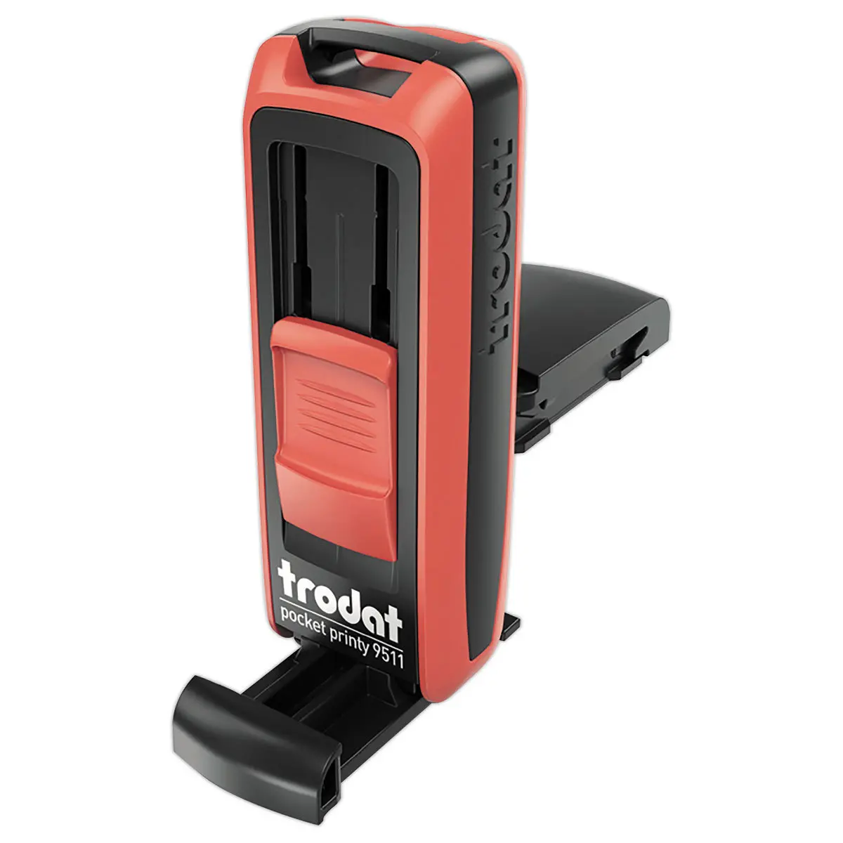 Timbre mobile personnalisable Printy 9511 - Boîtier rouge - Encre noire - 38 x 14 mm - 4 lignes max photo du produit