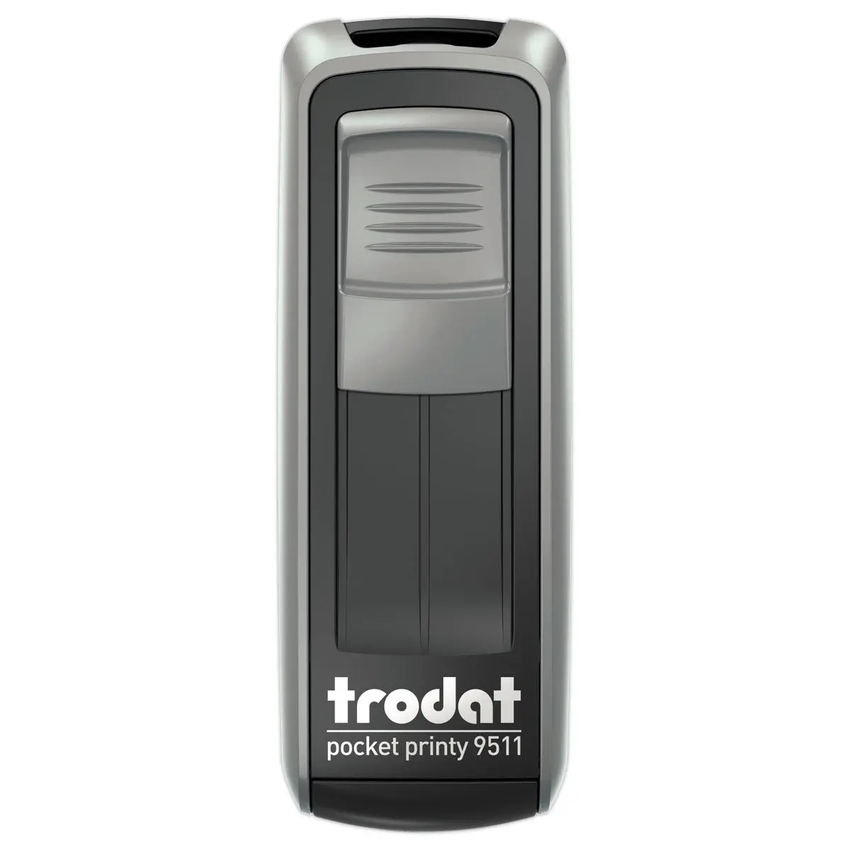 Timbre mobile personnalisable Printy 9511 - Boîtier argenté - Encre noire - 38 x 14 mm - 4 lignes max photo du produit