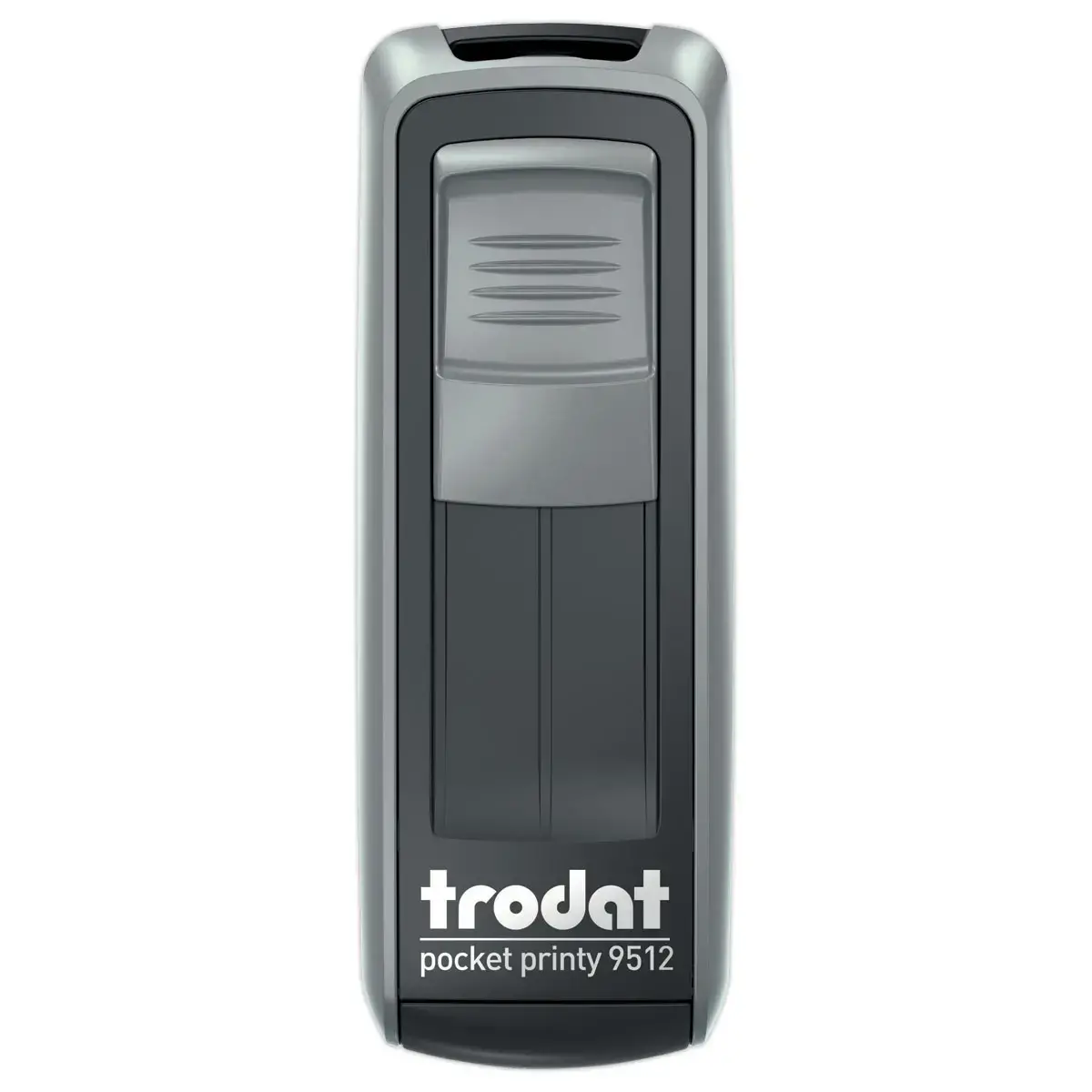 Timbre mobile personnalisable Printy 9512 - Boîtier argenté - Encre noire - 47 x 18 mm - 5 lignes max photo du produit