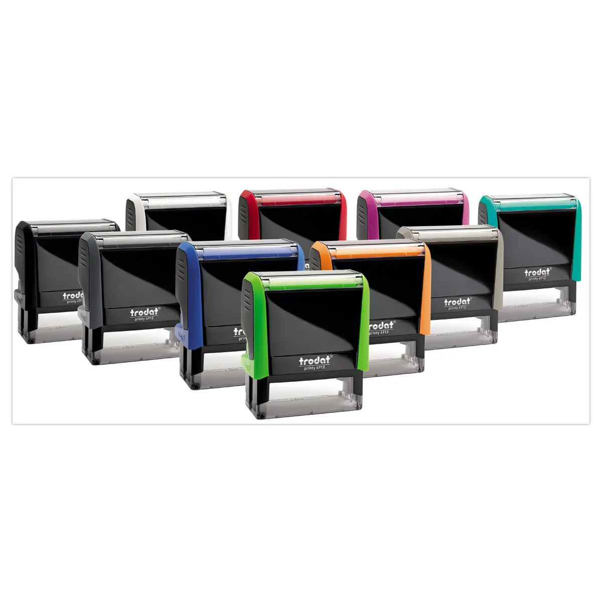 Tampon personnalisable Printy 4910 - Boîtier gris - Encre noire - 2 lignes maxi photo du produit