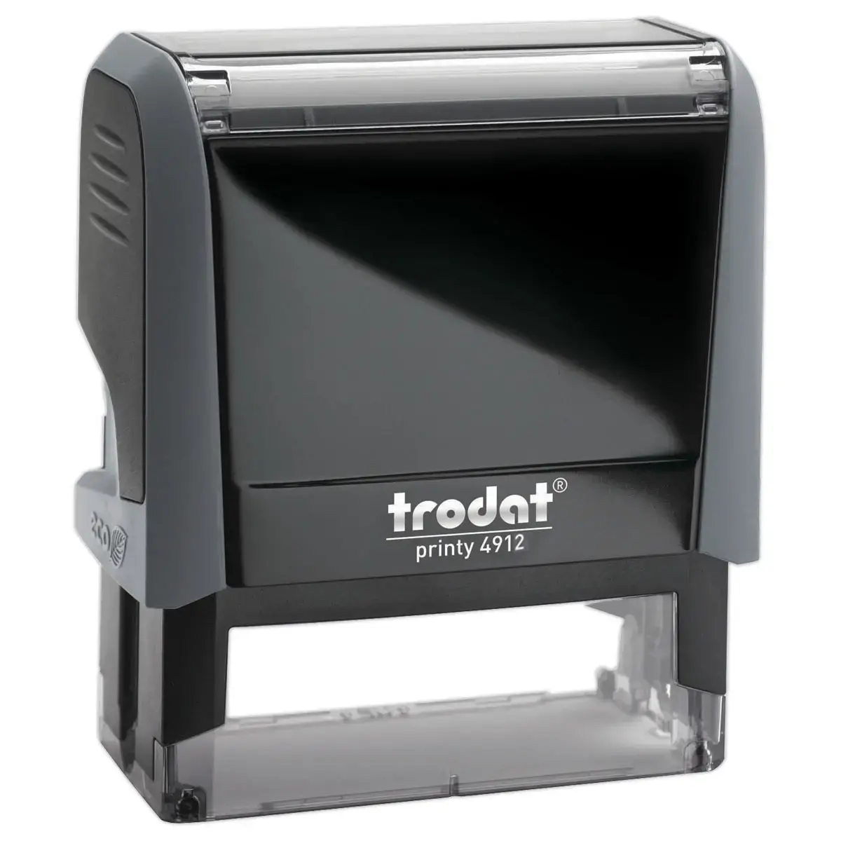 Timbre personnalisable Printy 4912 - Boîtier gris - Encre noire - 47 x 18 mm - Trodat photo du produit