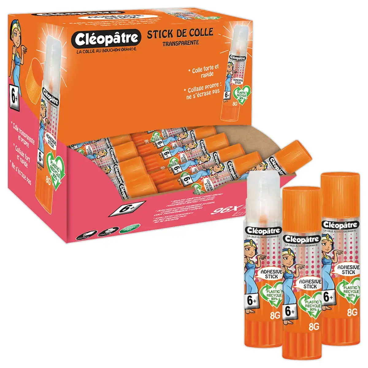 96 B&acirc;tons de colle sans solvant - 8 g - Cl&eacute;op&acirc;tre photo du produit