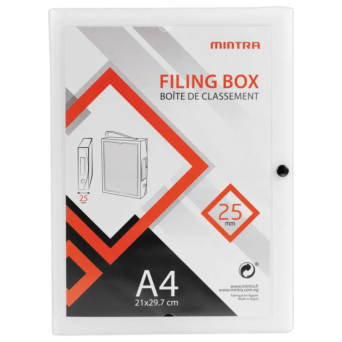 Boîte valisette personnalisable en polypropylène A4 - Dos 2,5 cm photo du produit