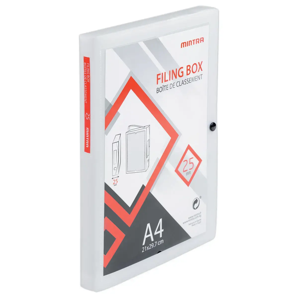 Bo&icirc;te valisette personnalisable  en polypropyl&egrave;ne A4 - Dos 2,5 cm photo du produit