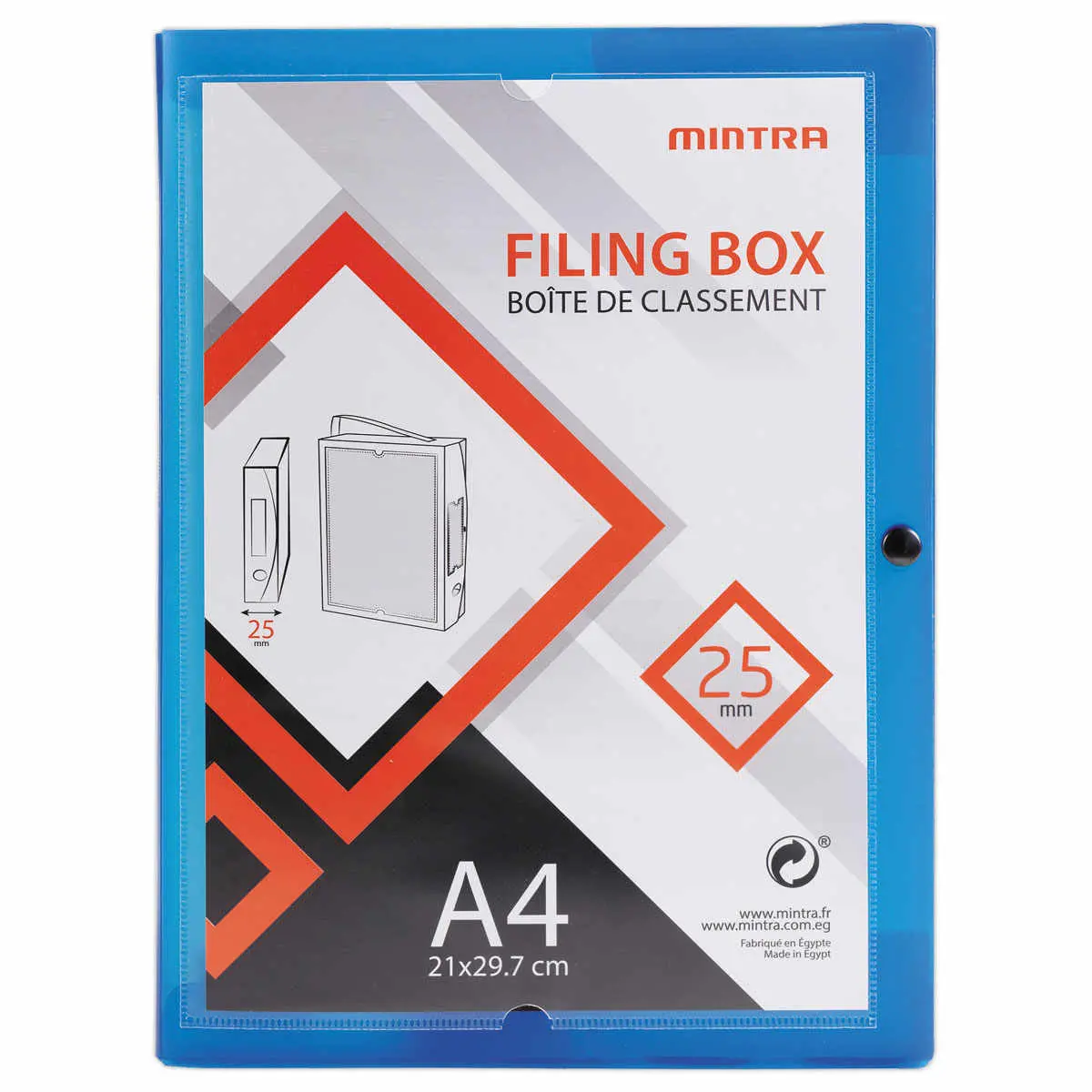 Boîte valisette personnalisable en polypropylène A4 - Dos 2,5 cm photo du produit