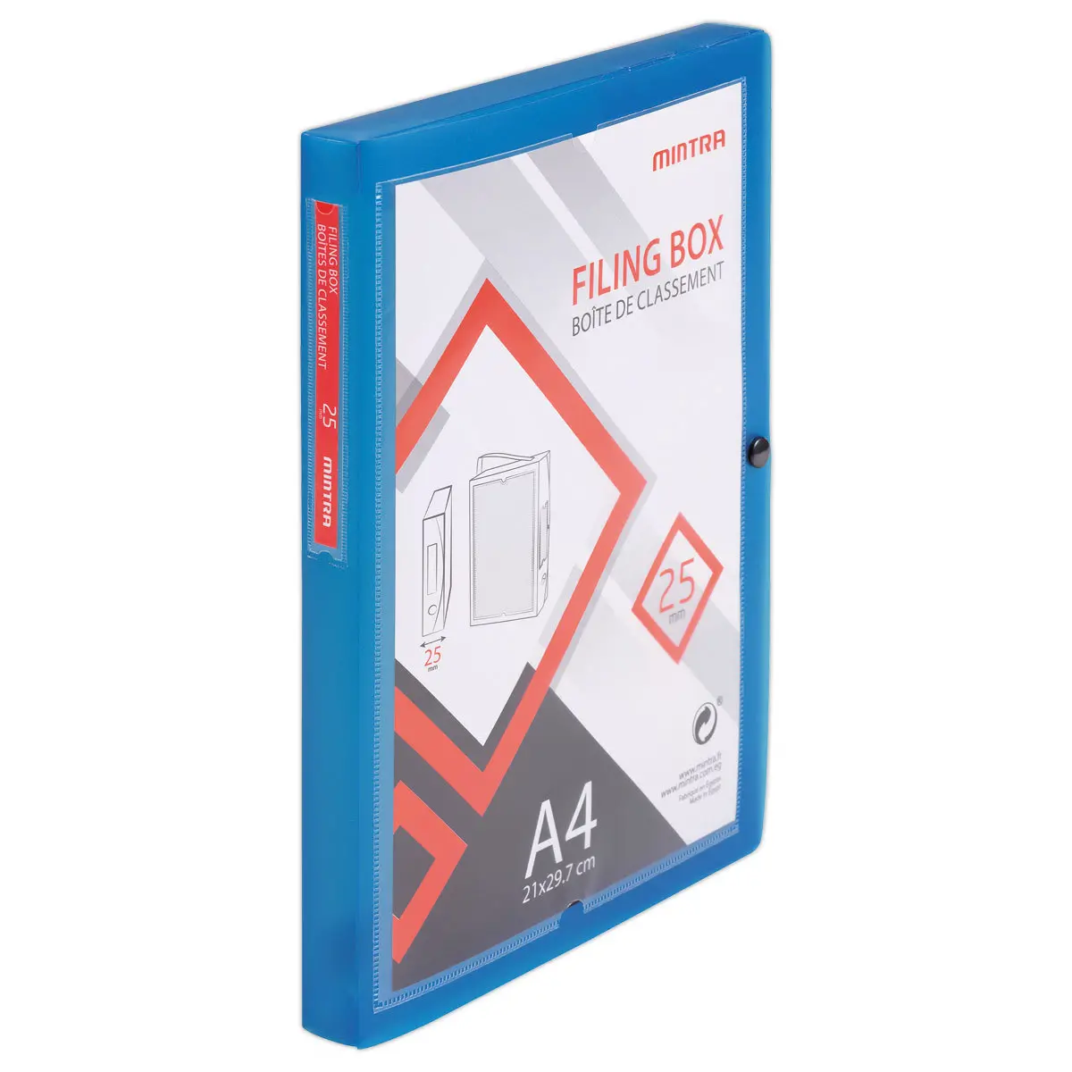 Boîte valisette personnalisable en polypropylène A4 - Dos 2,5 cm photo du produit
