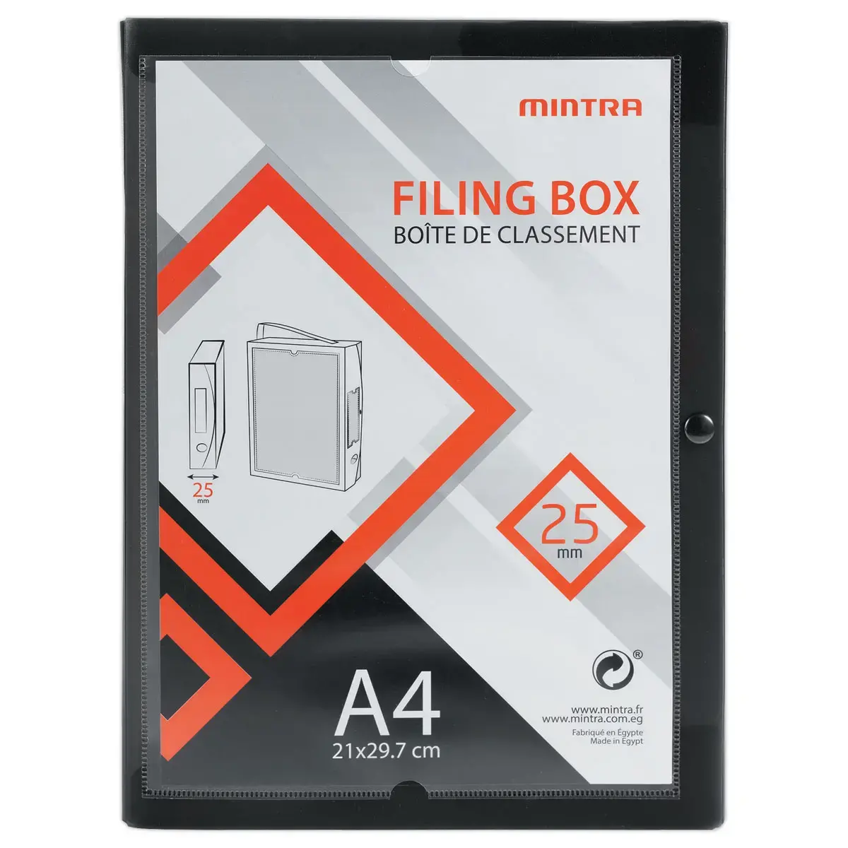 Bo&icirc;te valisette personnalisable - polypropyl&egrave;ne A4 - Dos 2,5 cm - noir - Access photo du produit