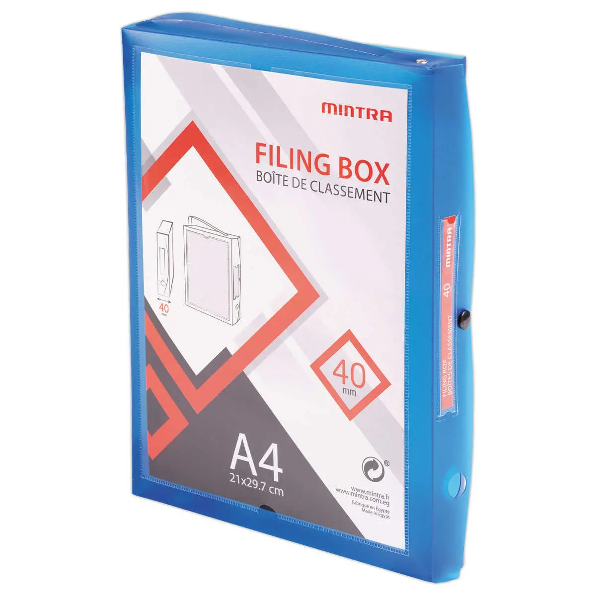 Boîte valisette personnalisable - polypropylène A4 - Dos 4 cm - bleu - ACCESS photo du produit