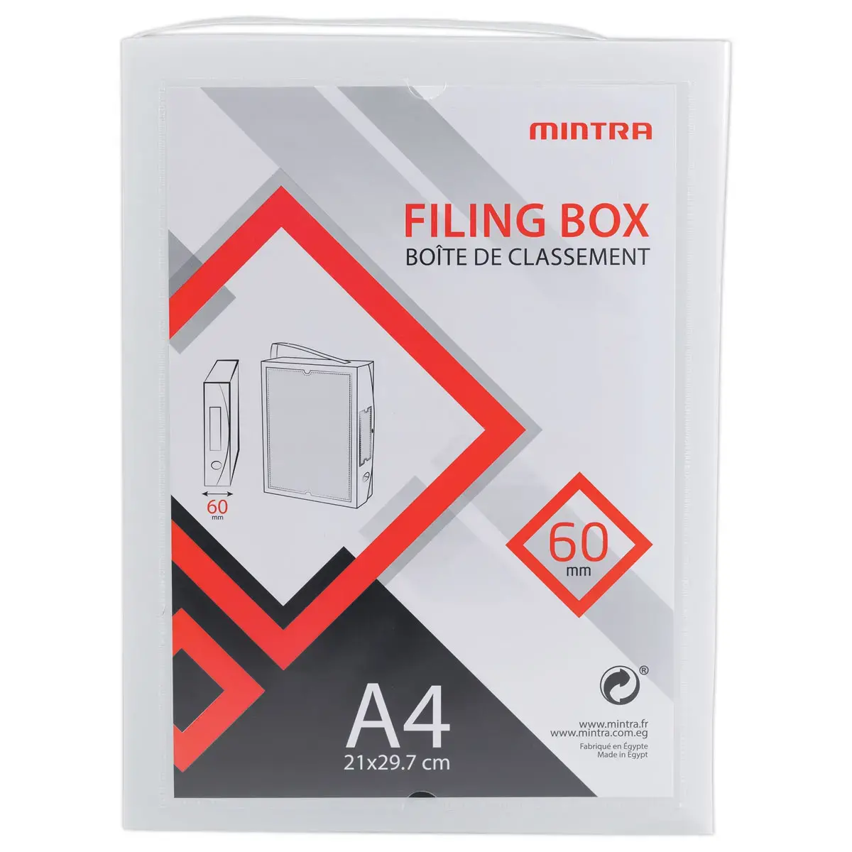 Boîte valisette personnalisable en polypropylène A4 - Dos 6 cm photo du produit