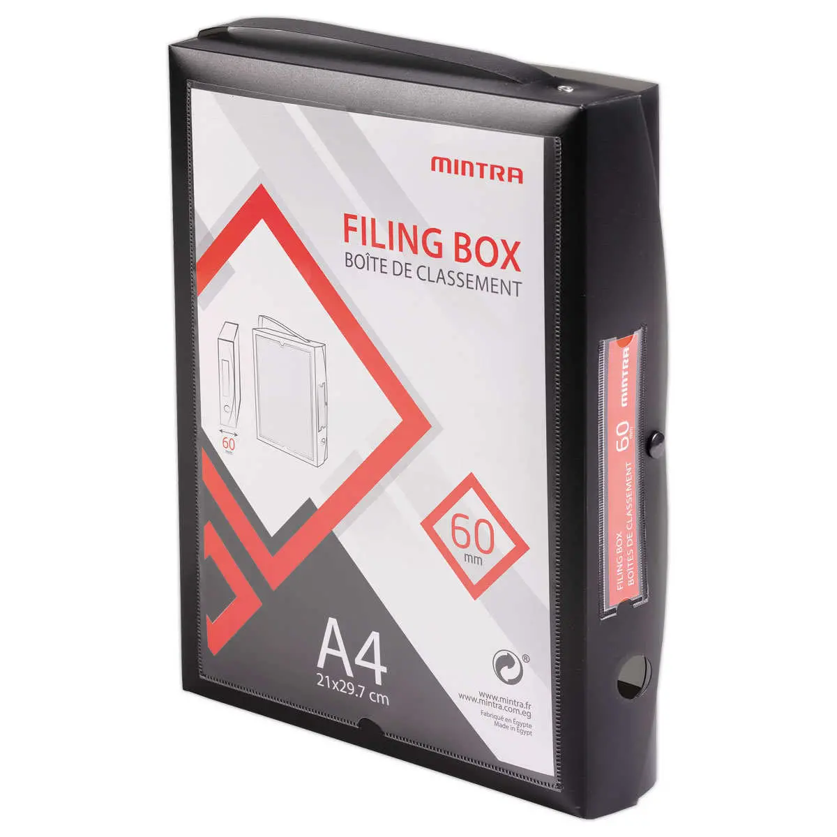 Boîte valisette personnalisable  en polypropylène A4 - Dos 6 cm photo du produit