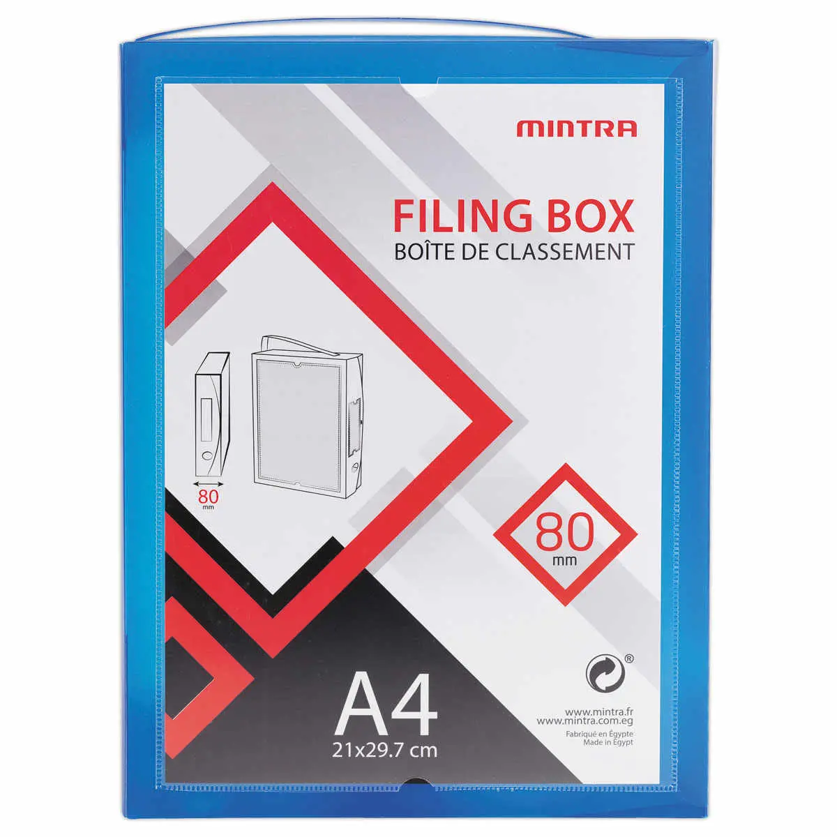 Boîte valisette personnalisable  en polypropylène A4 - Dos 8 cm photo du produit