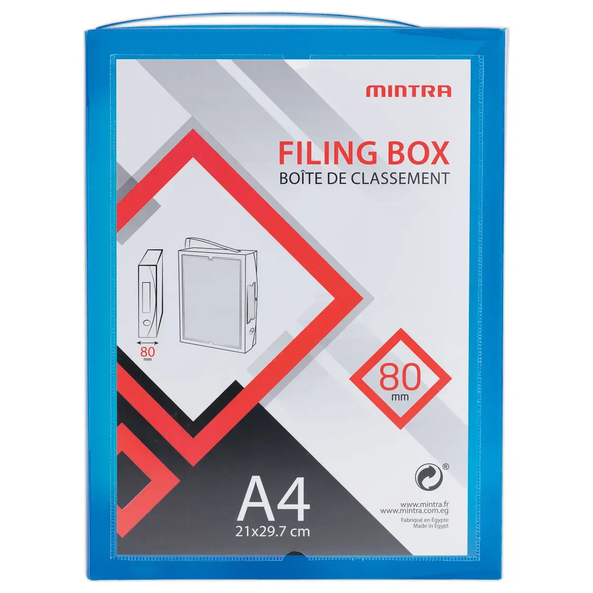 Boîte valisette personnalisable en polypropylène A4 - Dos 8 cm photo du produit