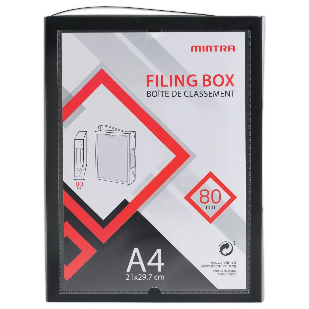 Bo&icirc;te valisette personnalisable  en polypropyl&egrave;ne A4 - Dos 8 cm photo du produit