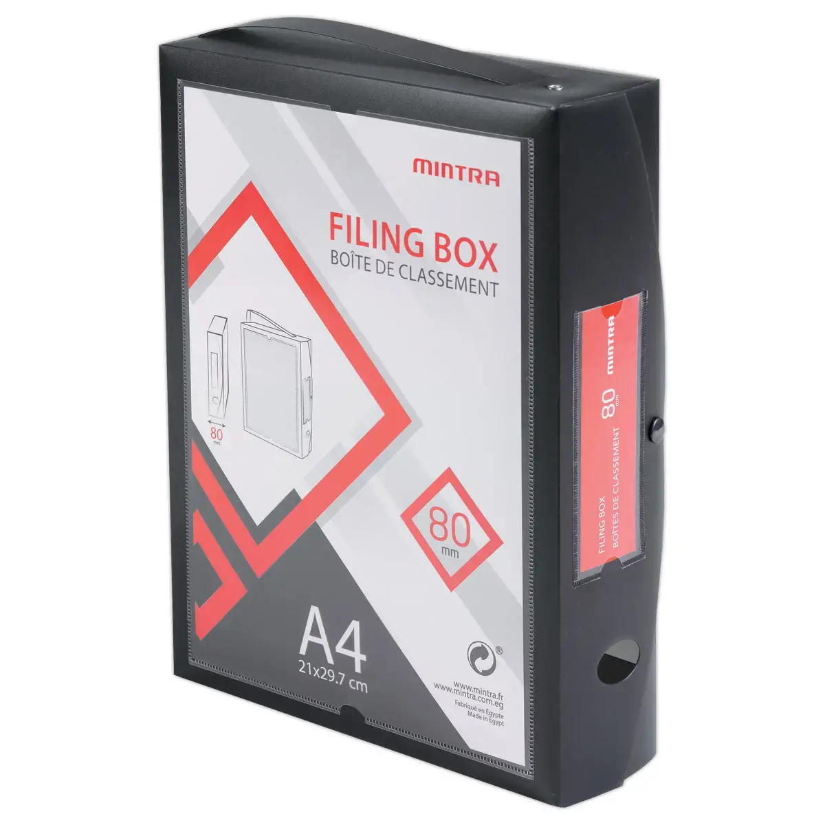 Bo&icirc;te valisette personnalisable  en polypropyl&egrave;ne A4 - Dos 8 cm photo du produit