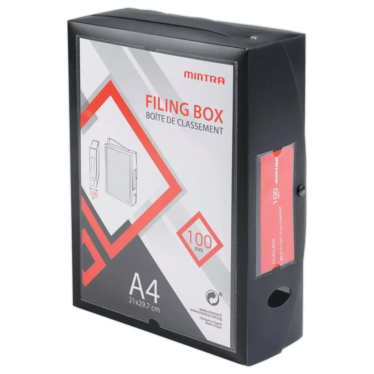 Boîte valisette personnalisable - A4 - Dos 10 cm - noir - Access photo du produit