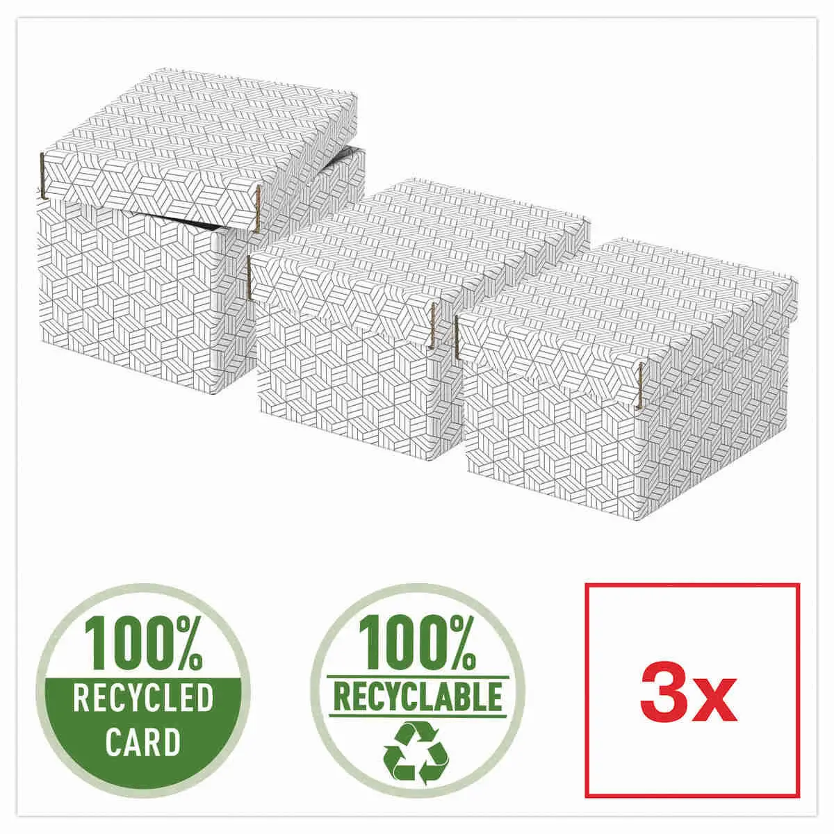 3 Boîtes de rangement Home - Taille S - Blanc - ESSELTE photo du produit